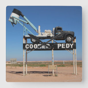 Outback Coober Pedy Customized Souvenir Square Wall Clock