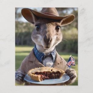"Outback Delight: A Kangaroo Eats Aussie Meat Pie Flyer