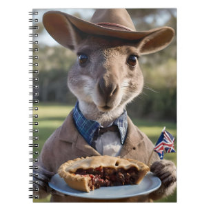 "Outback Delight: A Kangaroo Eats Aussie Meat Pie Notebook