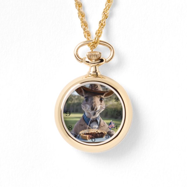 "Outback Delight: A Kangaroo Eats Aussie Meat Pie Watch (Front)