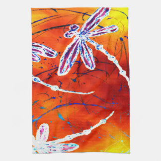 Outback Dragonfly Dance Tea Towel