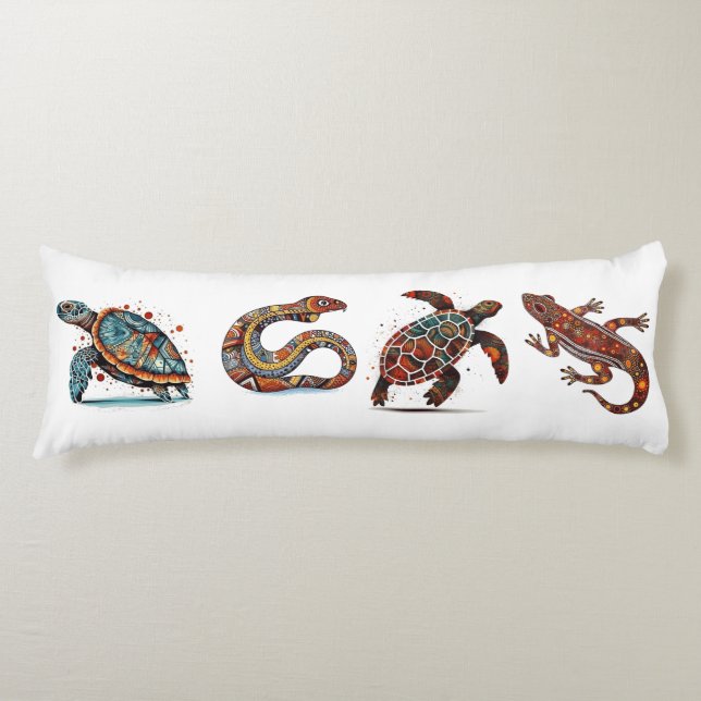  Outback Earth Spirits, aboriginal art  Body Cushion (Front)
