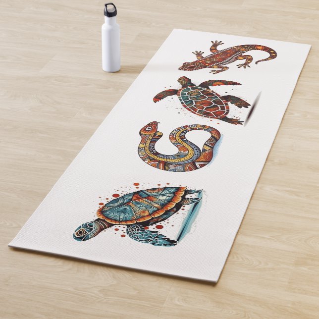 Outback Earth Spirits, aboriginal art Yoga Mat (In Situ)