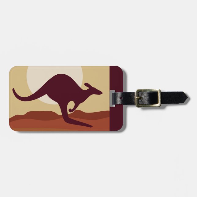 Outback kangaroo luggage tag (Front Horizontal)