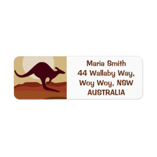 Outback kangaroo return address label