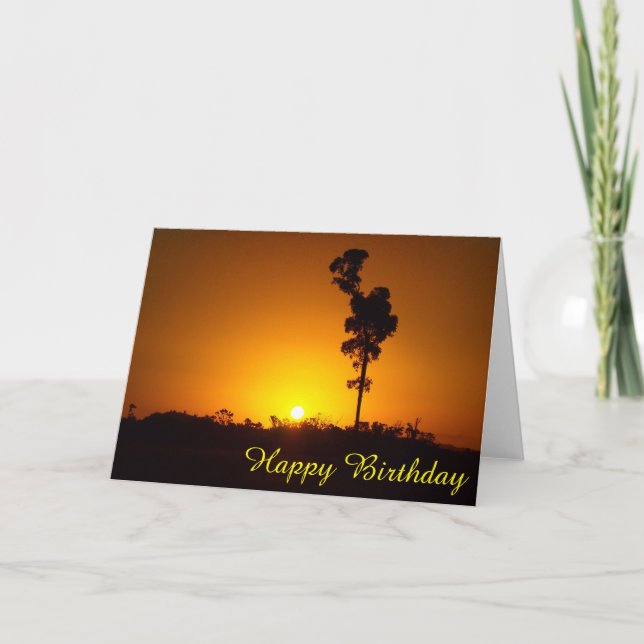 Outback sunset blank birthday card (Front)