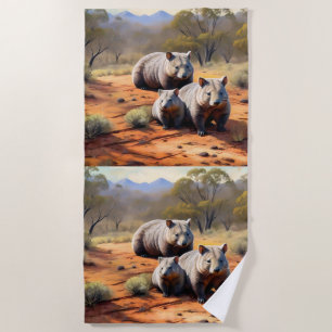 Outback Trio: Wombat Wanderers, Beach Towel