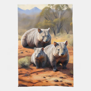 Outback Trio: Wombat Wanderers, Tea Towel