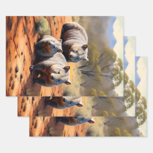 Outback Trio: Wombat Wanderers, Wrapping Paper Sheet