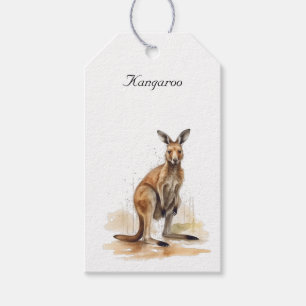 Outback Wanderer: Watercolor Kangaroo custom Gift Tags
