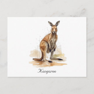 Outback Wanderer: Watercolor Kangaroo custom Postcard