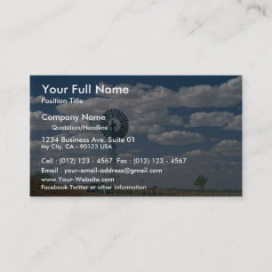 Outback windmill, South Australia Business Card