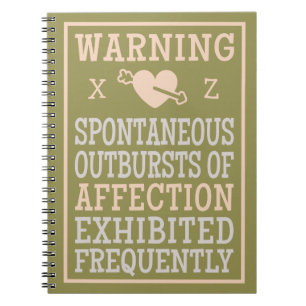 Outbursts of Affection custom monogram notebook