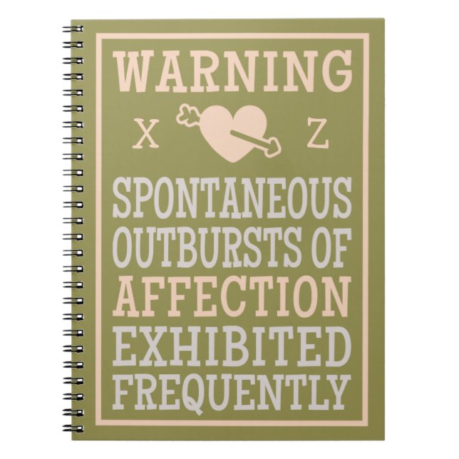Outbursts of Affection custom monogram notebook (Front)