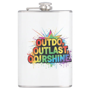 Outdo, Outlast, Outshine – Champion Mindset Tee Hip Flask