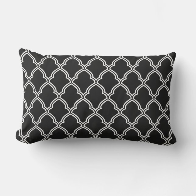 Outdoor Accent Pillow-Moroccan Print Lumbar Cushion (Front)