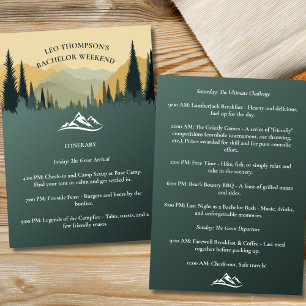 Outdoor Adventure Bachelor Weekend Itinerary Invitation