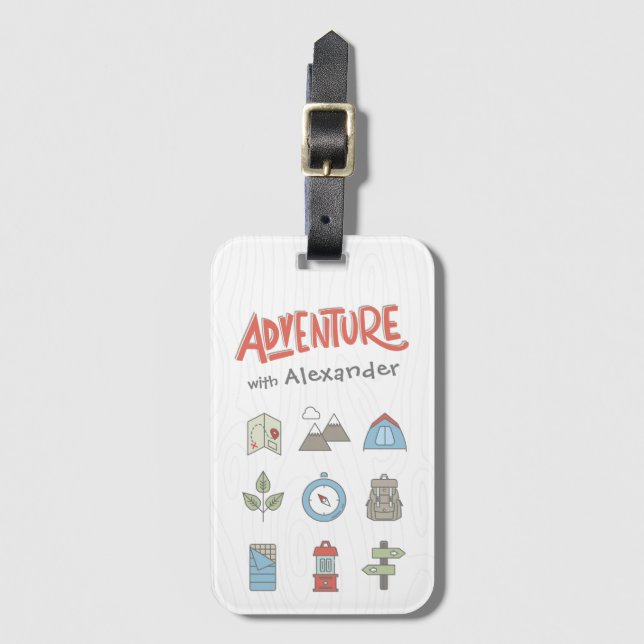 Outdoor Adventure Camping Luggage Tag (Front Vertical)