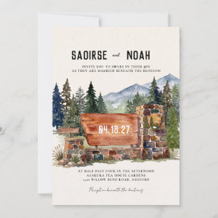 Outdoor Adventure Camping Mountain Wedding Invitation