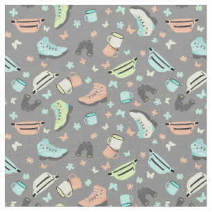 Outdoor Adventure Collage Patterned Fabric