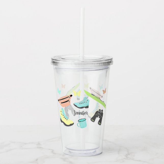 Outdoor Adventure Collage Personalised Acrylic Tumbler (Front)