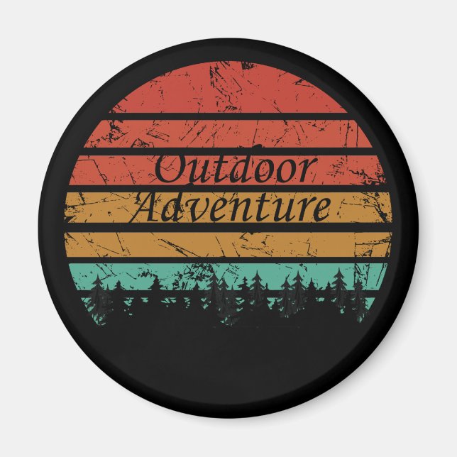 Outdoor adventure hiking lover magnet (Front)