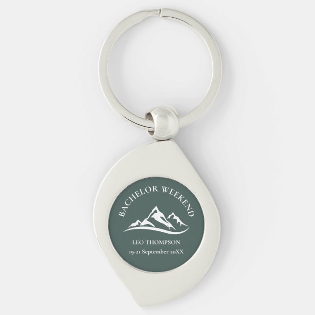 Outdoor Adventure Mountain Bachelor Weekend Key Ring (Front)
