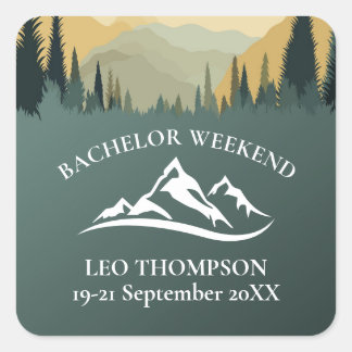 Outdoor Adventure Mountain Bachelor Weekend  Square Sticker