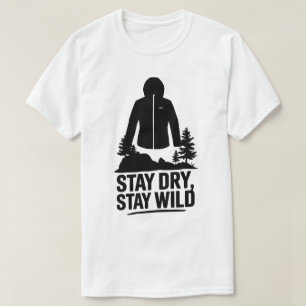 Outdoor Adventure Rain Jacket Illustration T-Shirt
