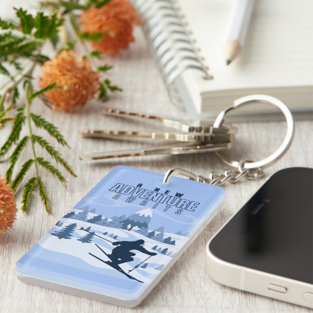  Outdoor Adventure snowboarding Winter  Key Ring (Front Right)