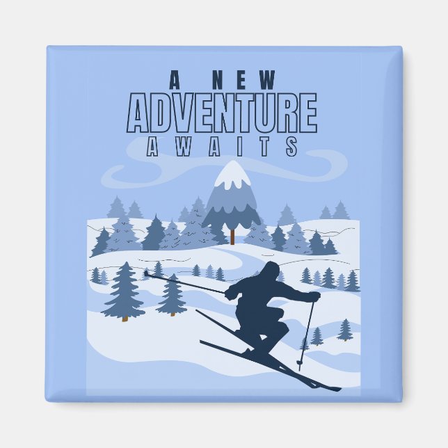  Outdoor Adventure snowboarding Winter  Magnet (Front)