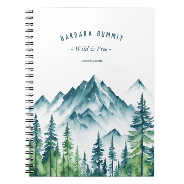 Outdoor Adventure Travel Guide Mountain Pine Notebook (Front)