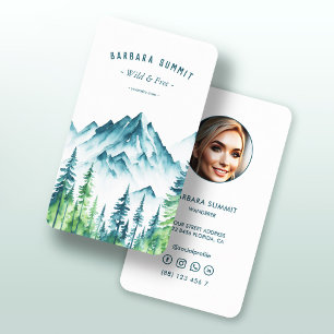 Outdoor Adventure Travel Mountain Pine Forest  Business Card