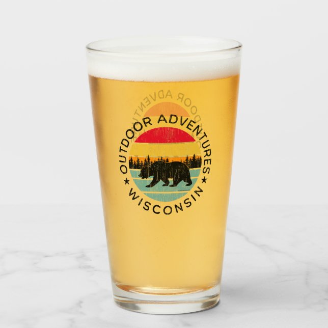 Outdoor Adventures Wisconsin Glass (Front Filled)