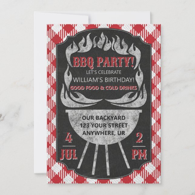Outdoor Backyard BBQ Birthday Party Invitation (Front)
