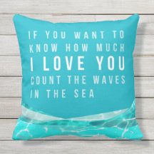 OUTDOOR Beach Style Pillow,Blue, Green, Turquois