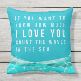 OUTDOOR Beach Style Pillow,Blue, Green, Turquois Cushion