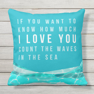 OUTDOOR Beach Style Pillow,Blue, Green, Turquois Cushion