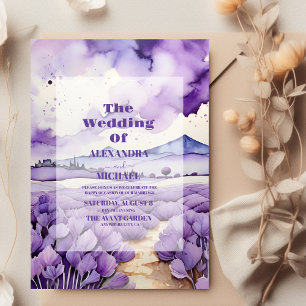 Outdoor Botanical  Lavender Wedding Invitation