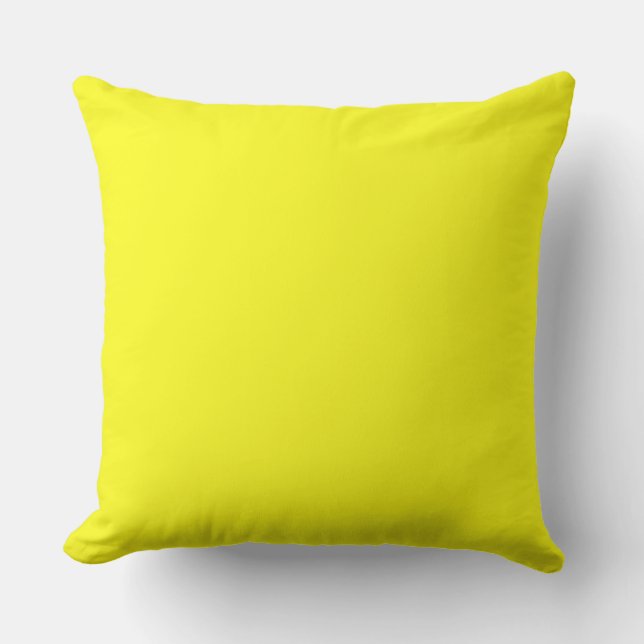 Outdoor bright yellow solid plain colour cushion (Front)