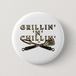Outdoor Byrbecue Grilling And Smoking Grillin n' C 6 Cm Round Badge
