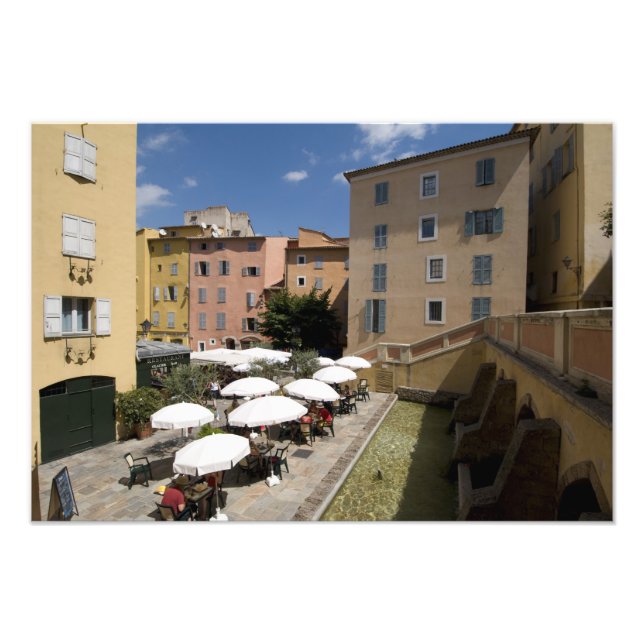 Outdoor café, Place de l'Eveche, Grasse, Photo Print (Front)