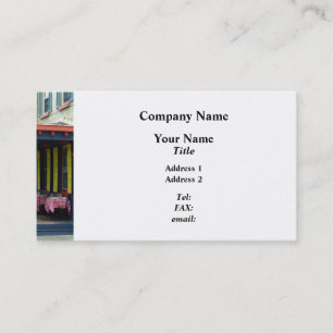 Outdoor Cafe With Chequered Tablecloths Business Card