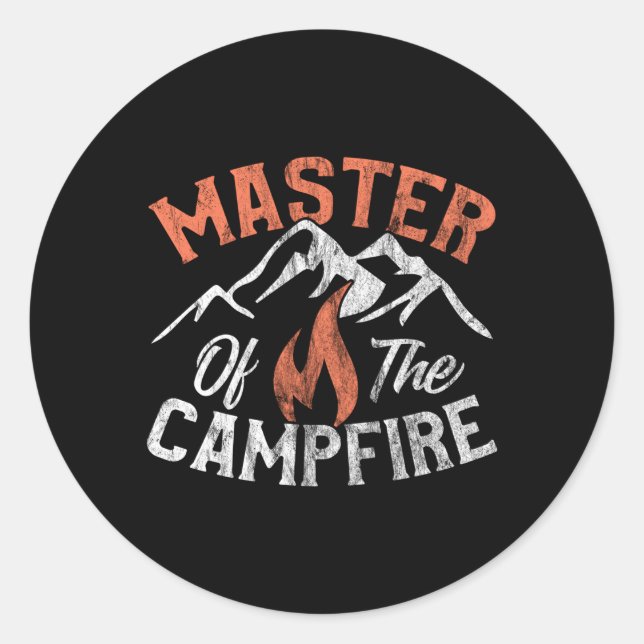 Outdoor Camg Master Of Campfire Classic Round Sticker (Front)