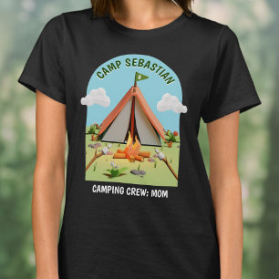 Outdoor Campfire Camping Crew Mum Birthday Party T-Shirt