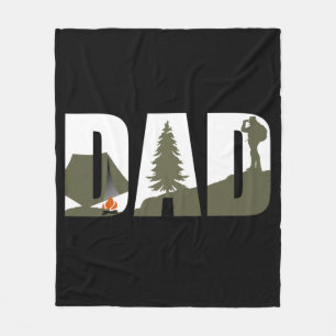 Outdoor camping dad happy camper fleece blanket