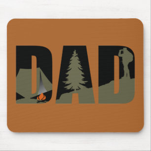 Outdoor camping dad happy camper mouse pad