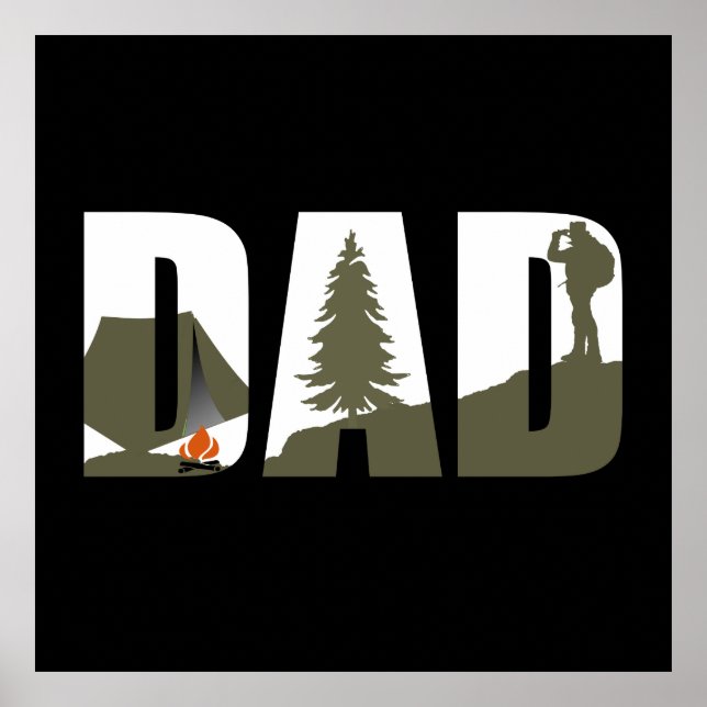 Outdoor camping dad happy camper poster (Front)