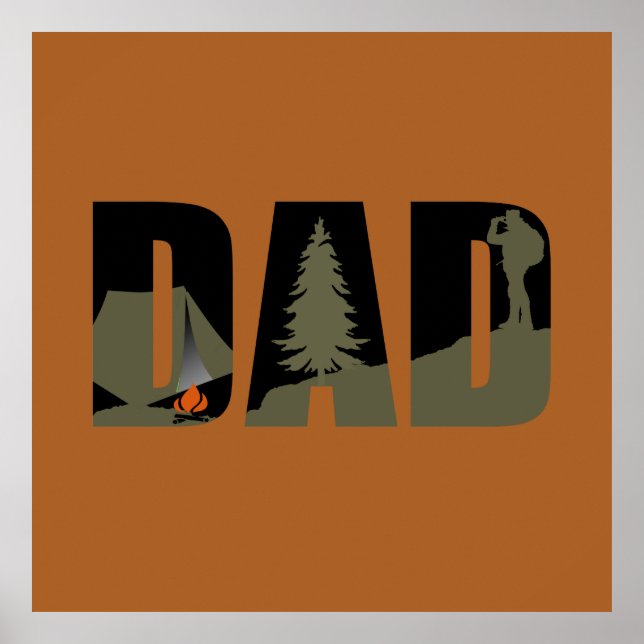 Outdoor camping dad happy camper poster (Front)