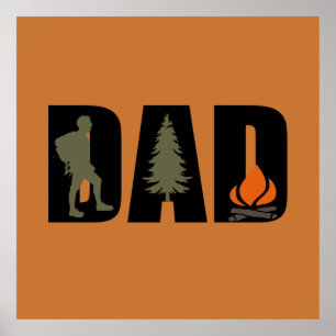 Outdoor camping dad happy camper poster